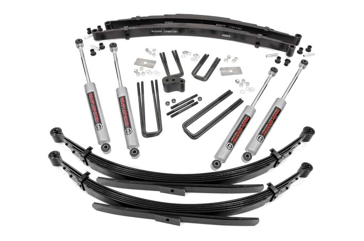 Rough Country 4 Inch Lift Kit - Rear Springs - Dodge W100 Truck_W200 Truck 4WD (1974-1977) - 335.2